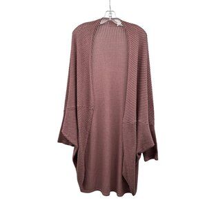 FSL Apparel Open Knit Duster Cardigan Open Front Dolman Sleeve Mauve Size large
